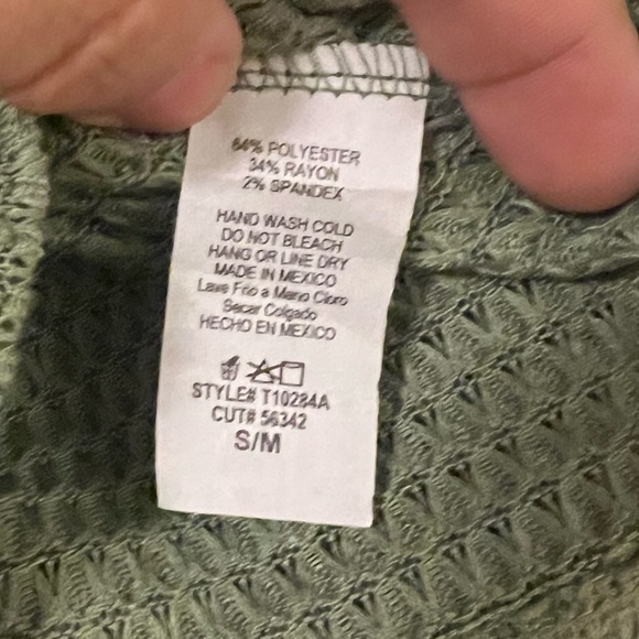 NWOT Melody Thomas Studio Long Sleeve Waffle Knit Top - Picture 2 of 9